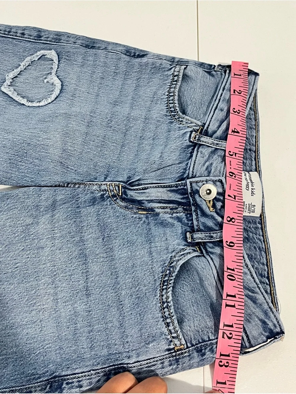 abercrombie kids hearts light blue low rise baggy jeans